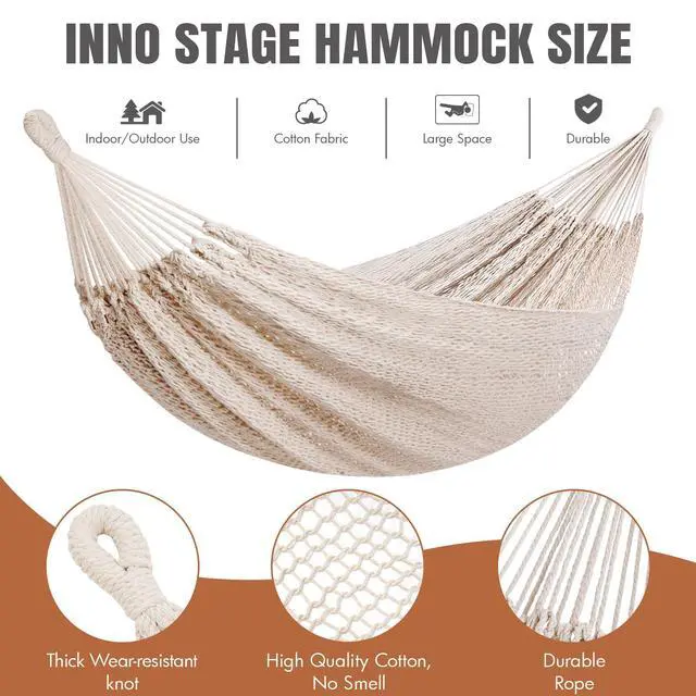 Alt view image 3 of 7 - Handwoven Mayan Hammock - Portable Family Hammock with Carry Bag Matrimonial Size Multi-Color Handmade Hammock for Travel Camping Backyard, Porch, Outdoor or Indoor Use