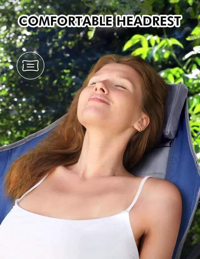 Alt view image 4 of 7 - Docusvect Hammock Camping Chair - 3 Heights Portable Hammock Chair Camping with Adjustable Backrest, Headrest, Padded Seat, Cup Holder - 450 LBS Heavy Duty