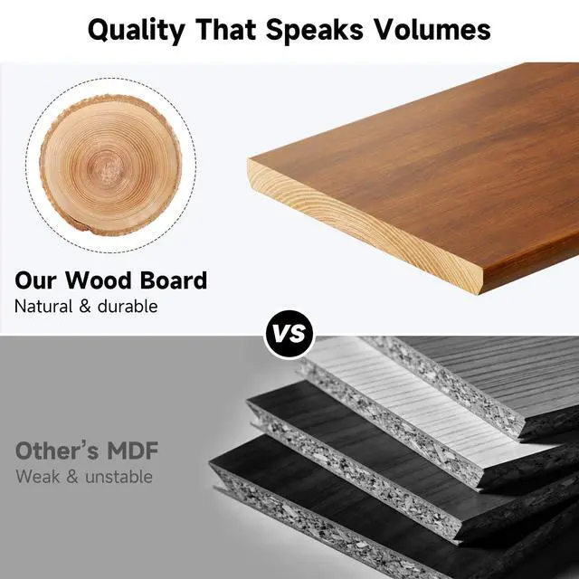 Alt view image 4 of 7 - NestNeat Monitor Stand Riser, 24 Inch Computer Monitor Stand for Desk, 2-Tier Wood Desk Shelf Organizer with Storage, Desktop Stand for Laptop/Screen/PC/Printer, Ergonomic Home Office Monitor Stand