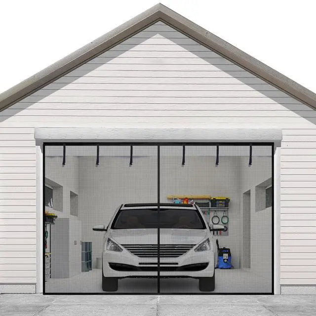 Main image of Sunolga 18x8 FT Garage Door Screen Heavy Duty Roll Up Reinforced Polyester for 2 Car