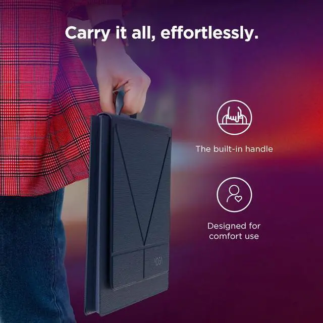Alt view image 3 of 7 - Lenovo Yoga Tote Sleeve Case for Laptops with 16-inch Display, Multi-Compartment Organizer with Convertible Stand, Lightweight Protective Polyester & Microfiber Sleeve, Cosmic Blue