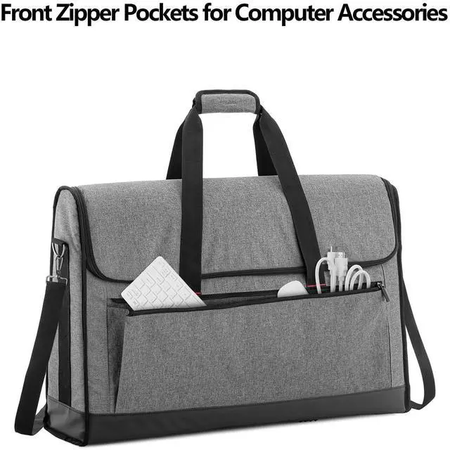 Alt view image 3 of 7 - Trunab Monitor Carrying Case 24 Inch Padded Travel Bag Hold Up to 2 LCD Screens/TVs, Not Compatible with iMac, with Accessories Pocket, Shoulder Strap, PU Bottom, Grey