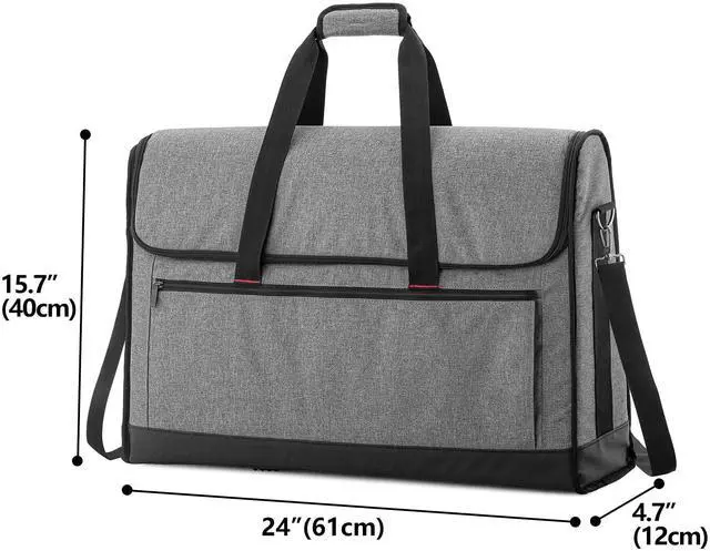 Alt view image 7 of 7 - Trunab Monitor Carrying Case 24 Inch Padded Travel Bag Hold Up to 2 LCD Screens/TVs, Not Compatible with iMac, with Accessories Pocket, Shoulder Strap, PU Bottom, Grey