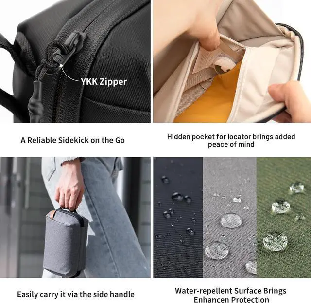 Alt view image 4 of 7 - PGYTECH Travel Tech Organizer, Waterproof Tech Bag, Electronics Accessories Organizer Travel Carrying Case, Organizer Bag for Cord, Phone Batteries, Charger,Photography SD Card, Green