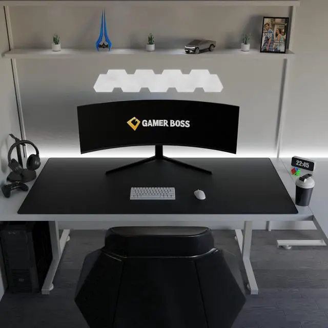 Alt view image 3 of 7 - Gamer Boss - Gaming Mouse Pad - 72 x 36 Inches - 4mm Thick with Stitched Edges, Non-Slip Rubber Base, Premium Cloth Mousepad, Desk Mat for Laptop, Keyboard, Computer & PC (Mammoth, Black)