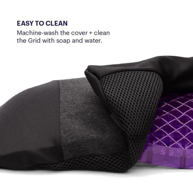 Alt view image 7 of 7 - Purple Back Cushion | Pressure Reducing Grid Designed for Ultimate Comfort | Designed for Chairs, Gaming, and Travel | Made in The USA