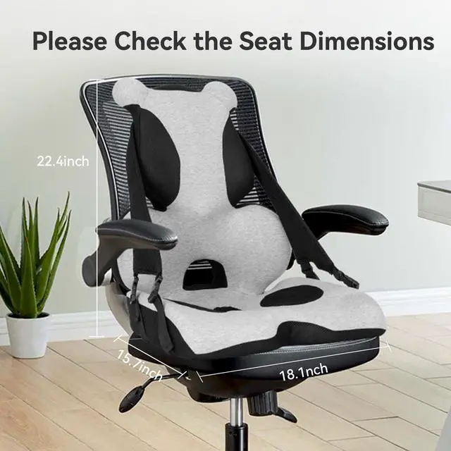 Alt view image 2 of 7 - Memory Foam Lumbar Support Pillow, Car Seat Cushion, Office Chair Cushion, One Piece Chair Pad, Improve Posture, Sciatica, Hip & Back Coccyx Tailbone Pain