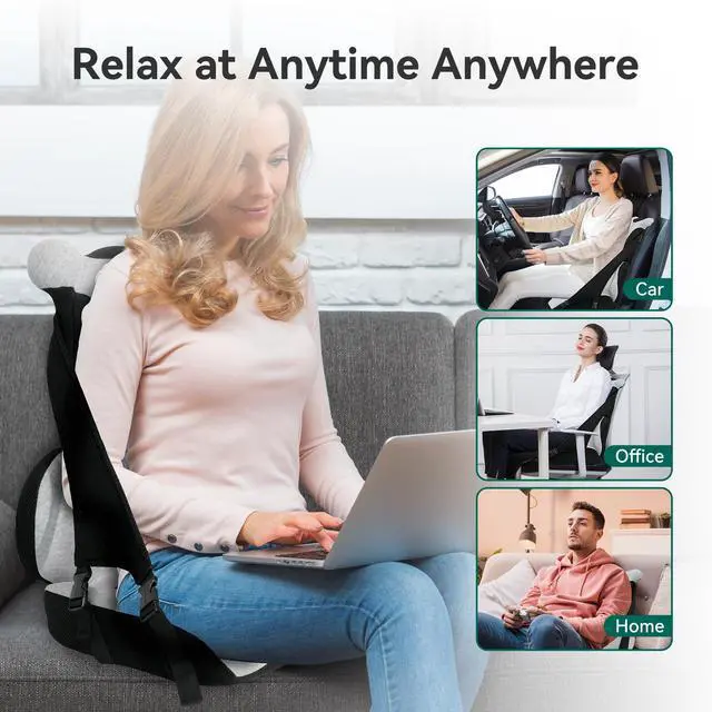 Alt view image 7 of 7 - Memory Foam Lumbar Support Pillow, Car Seat Cushion, Office Chair Cushion, One Piece Chair Pad, Improve Posture, Sciatica, Hip & Back Coccyx Tailbone Pain
