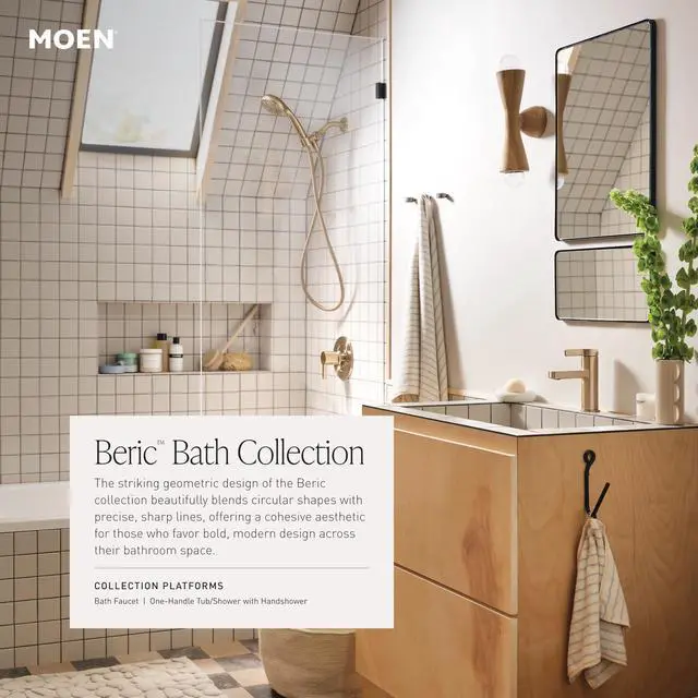 Alt view image 3 of 7 - Moen Beric Spot Resist Nickel Modern One-Handle Single Hole Bathroom Faucet with Drain Assembly and Optional Deckplate for Your Bath Sink, 84774SRN