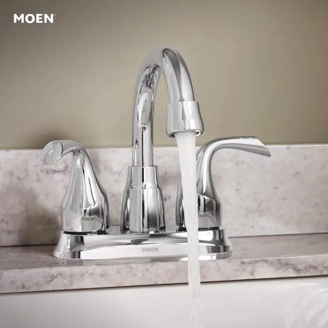 Alt view image 5 of 7 - Moen Idora Chrome Two-Handle Centerset Bathroom Sink Faucet with Drain Assembly, 84115