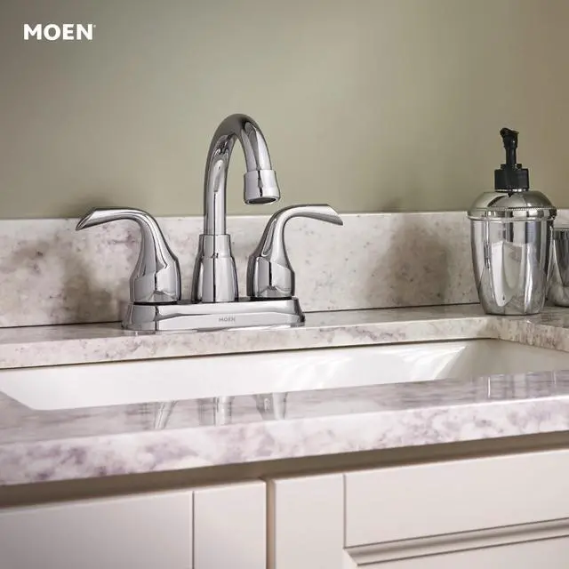Alt view image 6 of 7 - Moen Idora Chrome Two-Handle Centerset Bathroom Sink Faucet with Drain Assembly, 84115