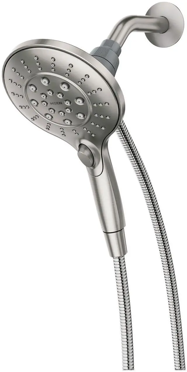 Alt view image 2 of 7 - Moen Engage Spot Resist Brushed Nickel Six-Function 5.5-Inch Removable Handheld Showerhead with Magnetic Docking System, 26112SRN