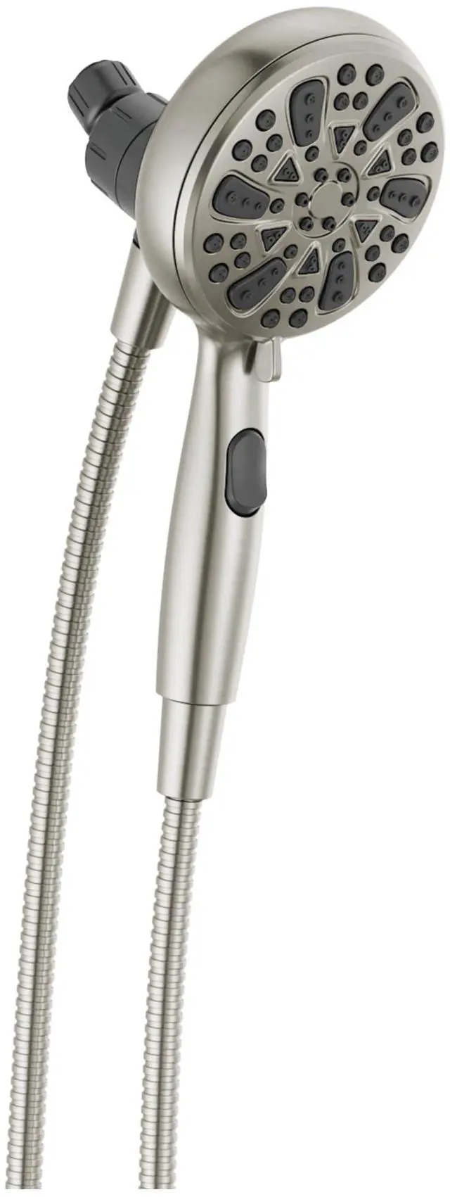 Main image of Delta Faucet 6-Spray SureDock Magnetic Shower Head with Handheld Spray, Brushed Nickel Shower Head with Hose, Showerheads & Handheld Showers, MagnaTite Docking, Stainless 75609SN