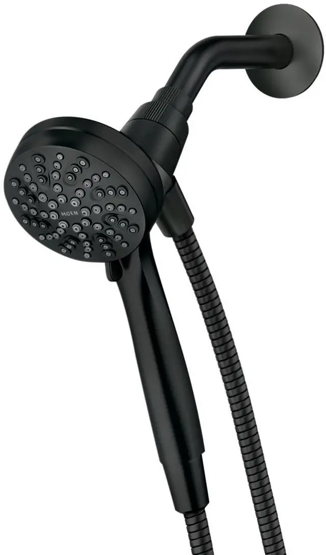 Main image of Moen Engage Magnetix Matte Black 3.5-Inch Six-Function Detachable Handheld Showerhead with Magnetic Docking System, 26100BL