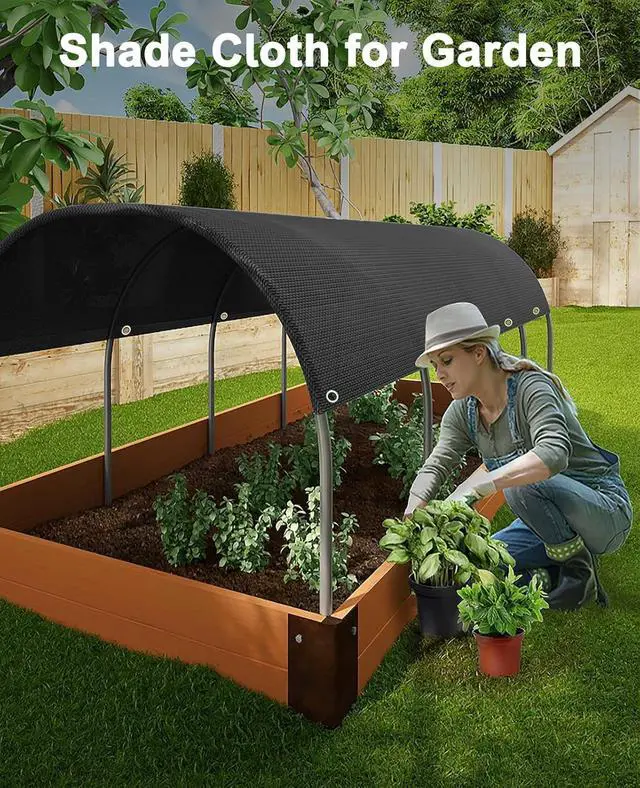 Alt view image 3 of 7 - 90% Shade Cloth,14x20ft Tear Resistant Sun Shade Net with Reinforced Grommet,Durable Garden Shade Tarp Cover for Greenhouse,Plant Cover, Chicken Coop,Patio and Pergola,Black