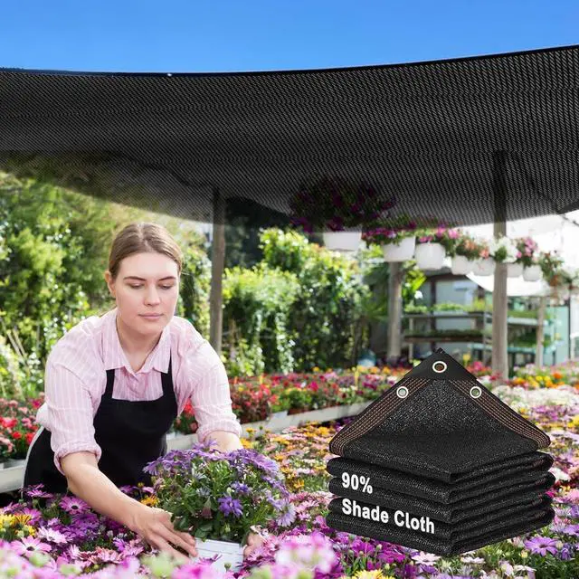 Main image of 90% Shade Cloth,14x20ft Tear Resistant Sun Shade Net with Reinforced Grommet,Durable Garden Shade Tarp Cover for Greenhouse,Plant Cover, Chicken Coop,Patio and Pergola,Black