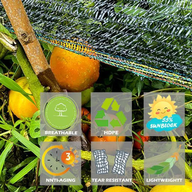 Alt view image 2 of 6 - TREEVEX 55% Shade Cloth for Garden, Sunblock Mesh UV Resistant Net for Vegetables Flowers Greenhouse Raised Bed, Plant Shade Cover from Sun, Black (10x30 FT)