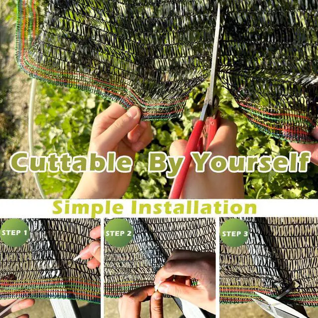 Alt view image 5 of 6 - TREEVEX 55% Shade Cloth for Garden, Sunblock Mesh UV Resistant Net for Vegetables Flowers Greenhouse Raised Bed, Plant Shade Cover from Sun, Black (10x30 FT)