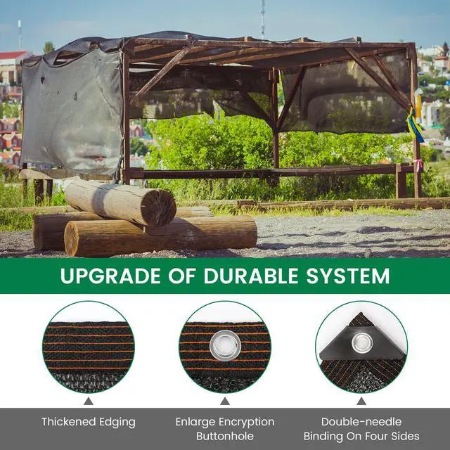Alt view image 4 of 7 - 50% 20 X 48 FT Black Shade Cloth, Outdoor Woven Sun Shade with Grommets, Durable Breathable Netting Shading Antifreezing for Patio, Garden, DIY Home, Plants Cover, Greenhouse, Dog Kennel