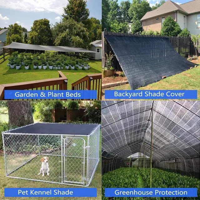 Alt view image 6 of 7 - Lawcephun 60% Shade Cloth Roll 6ft x 100ft - HDPE Sun Shade Fabric Roll, UV Block Cuttable Shade Mesh for Garden, Greenhouse, Patio, Pergola - Black Outdoor Sunblock Shade Netting