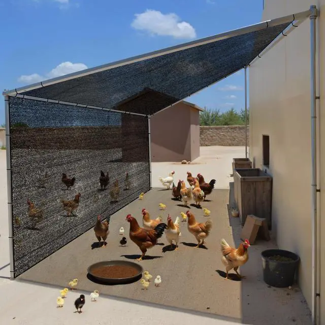 Alt view image 6 of 7 - JOJOLEE 70% Sun Shade Cloth, 20x30FT Shade Net Mesh Tarp with Grommets, Black Sunblock Cover for Outdoor Patio Plants, Pergola, Greenhouse, Chicken Coop, Backyard, Balcony