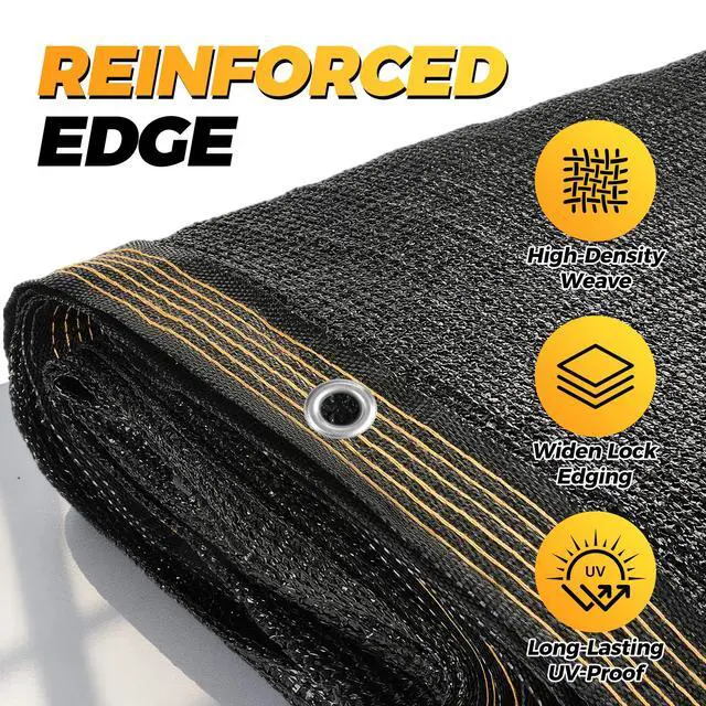 Alt view image 5 of 7 - JOJOLEE 70% Sun Shade Cloth, 20x30FT Shade Net Mesh Tarp with Grommets, Black Sunblock Cover for Outdoor Patio Plants, Pergola, Greenhouse, Chicken Coop, Backyard, Balcony