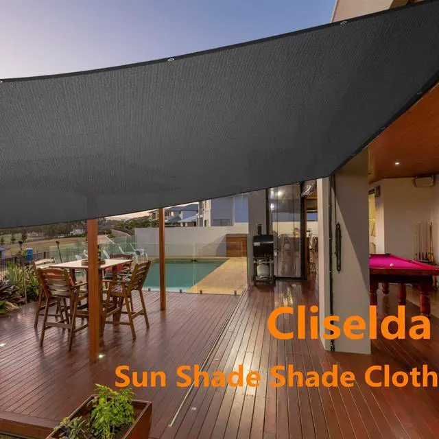 Alt view image 3 of 6 - Cliselda 70%-80% Black Shade Cloth for Patio, 10 x 50ft UV Resistant Sun Shade Mesh Net with Grommets, Mesh Tarp Plant Shade Cover for Plants Garden Greenhouse Backyard Outdoor