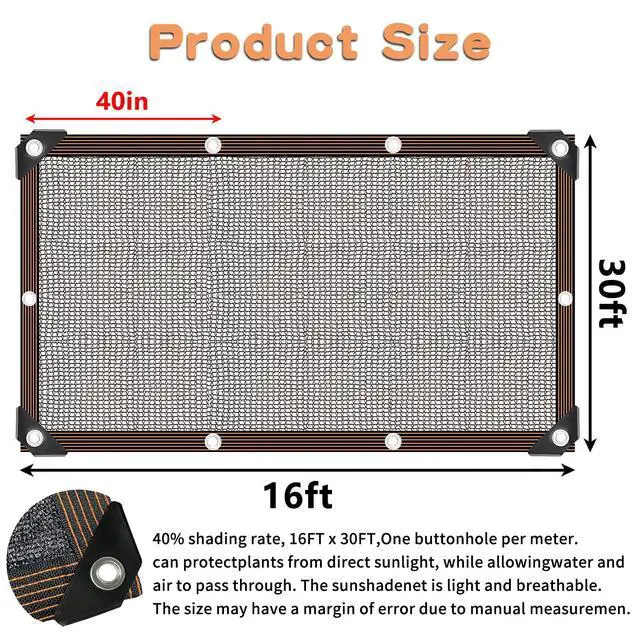 Alt view image 2 of 7 - Shade Cloth for Plants Greenhouse, 40-50% Sunblock Shade Sails -for Outdoor Garden Pergola Patio Lawn Plant Pool Sun Protection Cloths for Kennel Chicken Coop Easier to Hang Net Cover