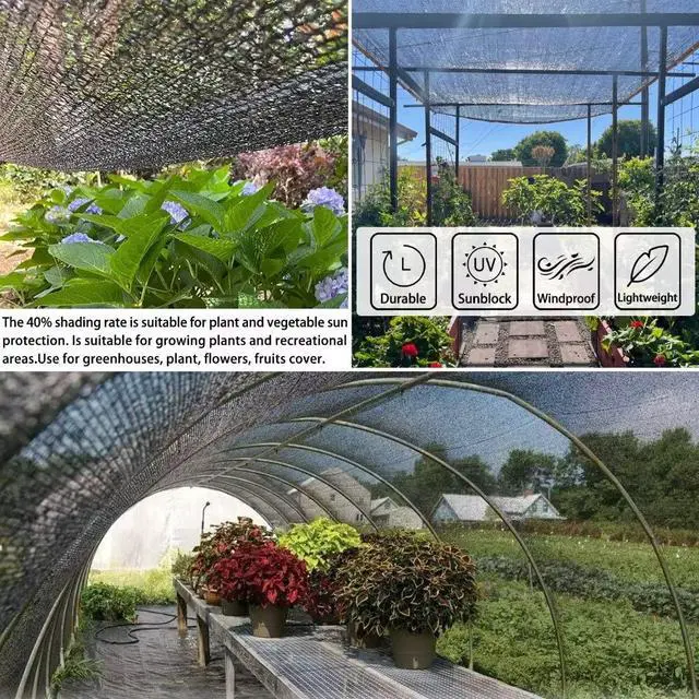Alt view image 4 of 7 - Shade Cloth for Plants Greenhouse, 40-50% Sunblock Shade Sails -for Outdoor Garden Pergola Patio Lawn Plant Pool Sun Protection Cloths for Kennel Chicken Coop Easier to Hang Net Cover