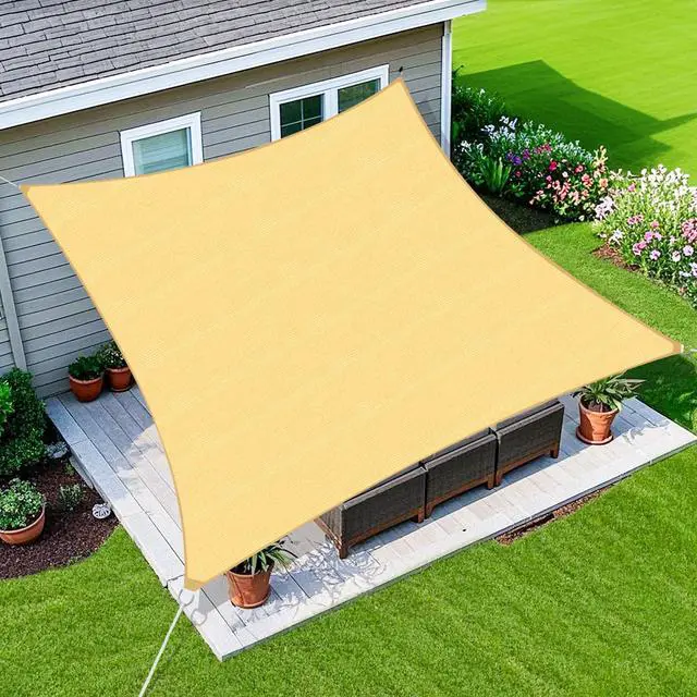 Main image of Amagenix Sun Shade Sail 16'X20' Curved Edge Outdoor Shade Canopy Sand Breathable 95% UV Block Shade Cloth for Patio Garden Backyard (We Make Custom Size)