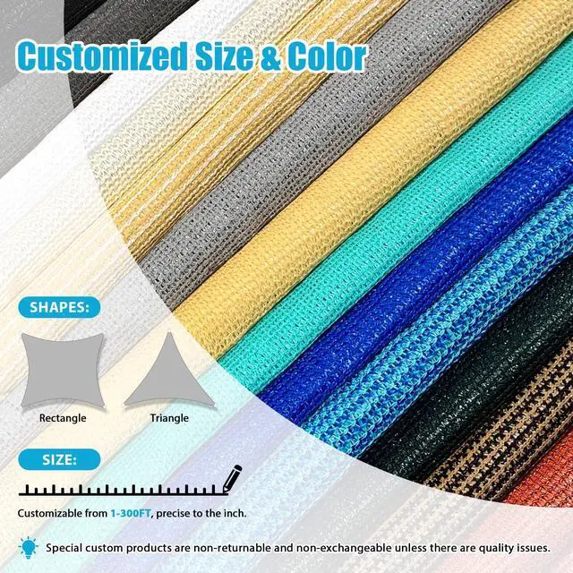 Alt view image 4 of 7 - Amagenix Sun Shade Sail 16'X20' Curved Edge Outdoor Shade Canopy Sand Breathable 95% UV Block Shade Cloth for Patio Garden Backyard (We Make Custom Size)