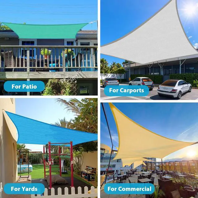 Alt view image 7 of 7 - Amagenix Sun Shade Sail 16'X20' Curved Edge Outdoor Shade Canopy Sand Breathable 95% UV Block Shade Cloth for Patio Garden Backyard (We Make Custom Size)
