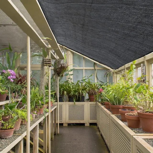 Alt view image 6 of 7 - Vocray 40% Shade Cloth for Plants, 12x30 Ft Greenhouse Shade Cloth, Plant Shade Cover from Sun, Outdoor Mesh Tarp for Garden, Vegetables, Flowers, Potted Plants Heat Protection.