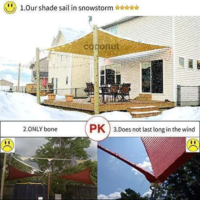 Alt view image 6 of 6 - Rectangle Sun Shade Sail Canopy, 16' x 20' Outdoor Shade Cloth Patio Cover - Sunshade Sails Awning Shelter for Deck Garden Lawn Yard (Sand)
