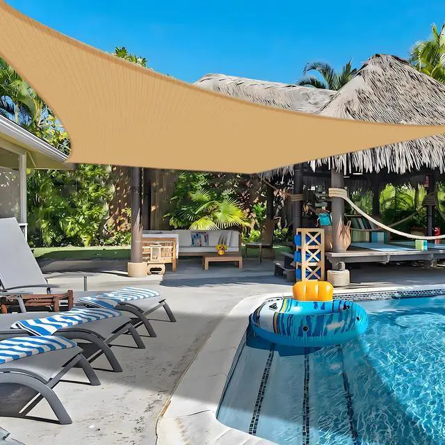 Main image of COOLBOYS 16'x 20' Sun Shade Sail Sand Rectangle UV Block Outdoor Shade Canopy Sunshade for Patio Lawn Garden Carport Backyard Deck Pergola