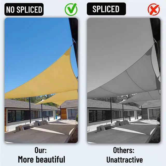 Alt view image 5 of 7 - COOLBOYS 16'x 20' Sun Shade Sail Sand Rectangle UV Block Outdoor Shade Canopy Sunshade for Patio Lawn Garden Carport Backyard Deck Pergola