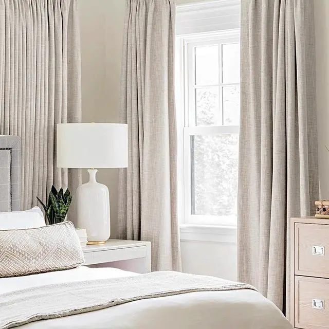 Alt view image 2 of 7 - MIULEE 100% Blackout Linen Textured Curtains for Bedroom Solid Thermal Insulated Ivory Grommet Room Darkening Curtains & Drapes Luxury Decor for Living Room Nursery 62 x 84 Inch (2 Panels)