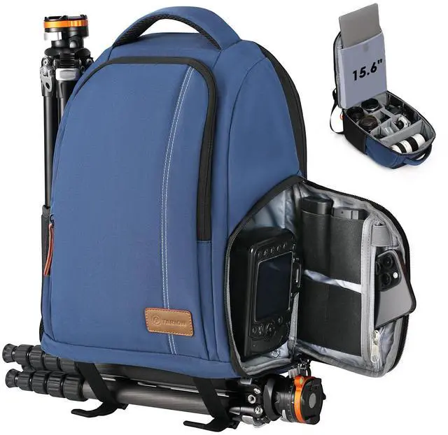 Main image of TARION Large Camera Backpacks for Photographers - Waterproof Camera Bag Photography backpack with 15.6" Laptop Compartment Rain Cover Side Access Tripod Holder(TB04 Blue)