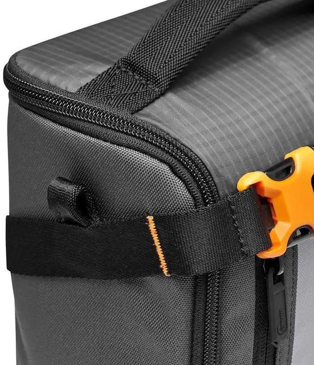 Alt view image 4 of 7 - Lowepro GearUp Creator Box Large II, Mirrorless and DSLR Camera Bag, Camera Case with QuickDoor Access, Made with Recycled Fabric, Orange Padded Interior Dividers, Grey