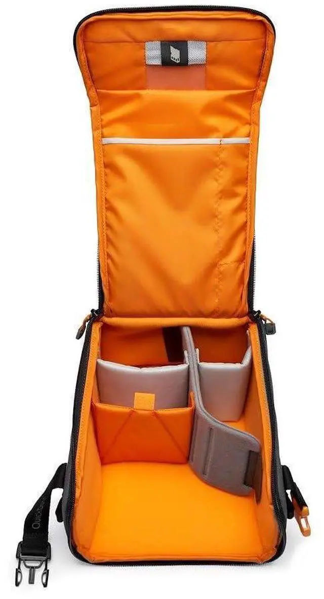 Alt view image 6 of 7 - Lowepro GearUp Creator Box Large II, Mirrorless and DSLR Camera Bag, Camera Case with QuickDoor Access, Made with Recycled Fabric, Orange Padded Interior Dividers, Grey