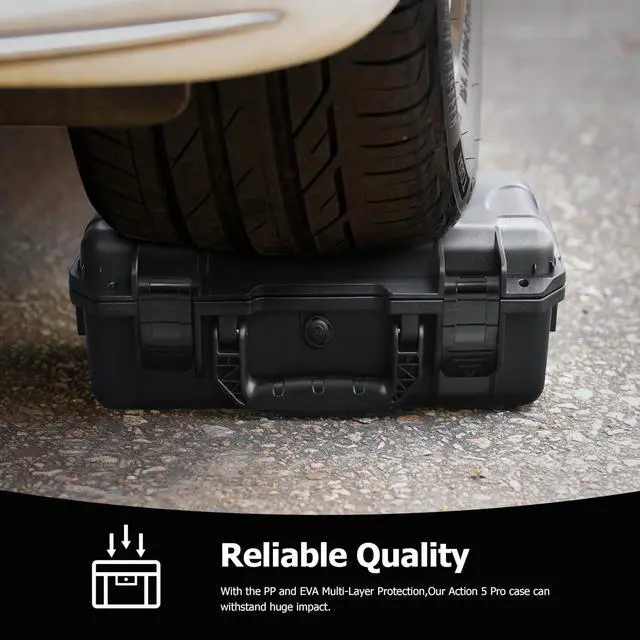 Alt view image 5 of 6 - Tomat Action 6/5 Pro Case Waterproof Hard Dual Layer Case For DJI Osmo Action 6/5 Pro/4/3 Accessories Premium Hard Travel Carry Bag Protective, Compatible for MIC 2/Multifunctional Charging Handle