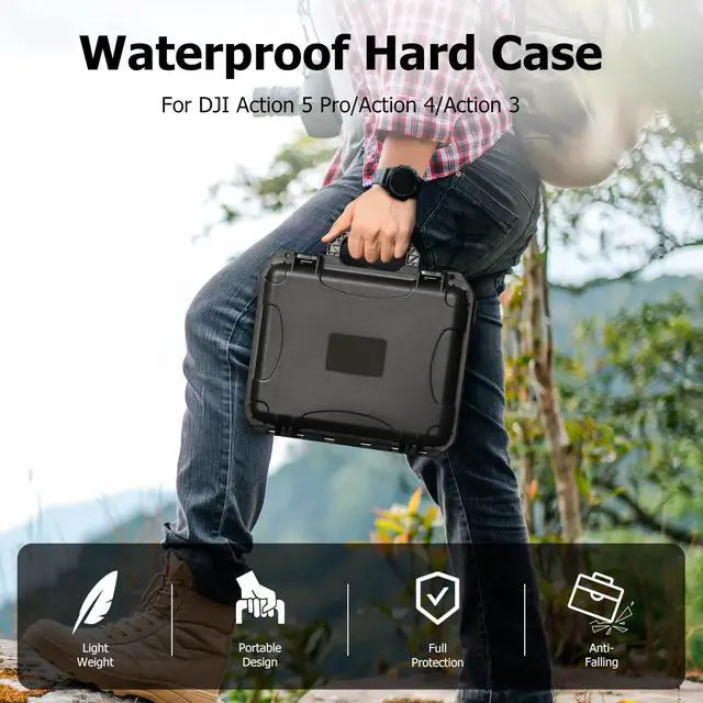 Alt view image 6 of 6 - Tomat Action 6/5 Pro Case Waterproof Hard Dual Layer Case For DJI Osmo Action 6/5 Pro/4/3 Accessories Premium Hard Travel Carry Bag Protective, Compatible for MIC 2/Multifunctional Charging Handle