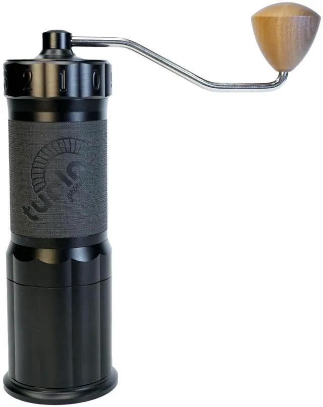 Main image of Turin H40 V2 Manual Coffee Grinder 40mm Stainless Steel Burr, Adjustable for Espresso, Pour Over, French Press, Aluminum Body with Walnut Handle, Magnetic Dosing Cup, 30g Capacity