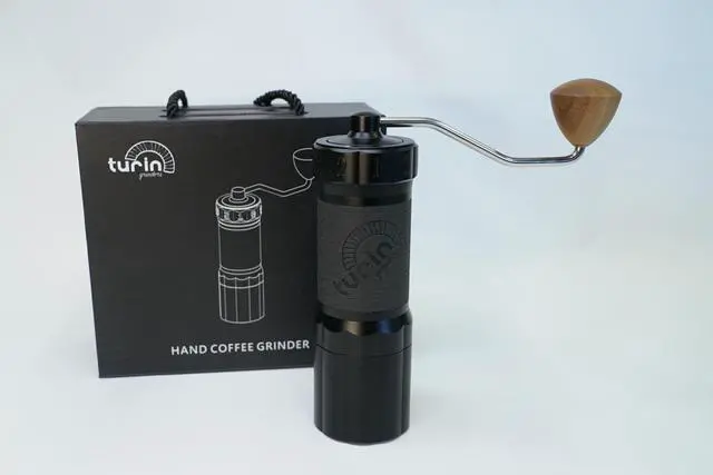 Alt view image 7 of 7 - Turin H40 V2 Manual Coffee Grinder 40mm Stainless Steel Burr, Adjustable for Espresso, Pour Over, French Press, Aluminum Body with Walnut Handle, Magnetic Dosing Cup, 30g Capacity