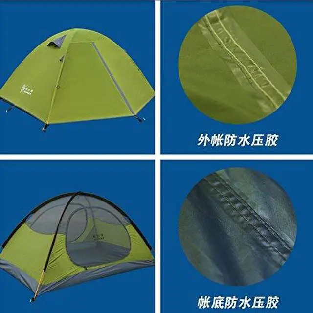 Alt view image 3 of 5 - Outdoors 2 Person 4 Season Tent Camping Backpacking Tents with Carry Bag Portable Easy Setup Lightweight Spacious Interior Compact and Durable Design Hiking Tent (Blue-2 Person)