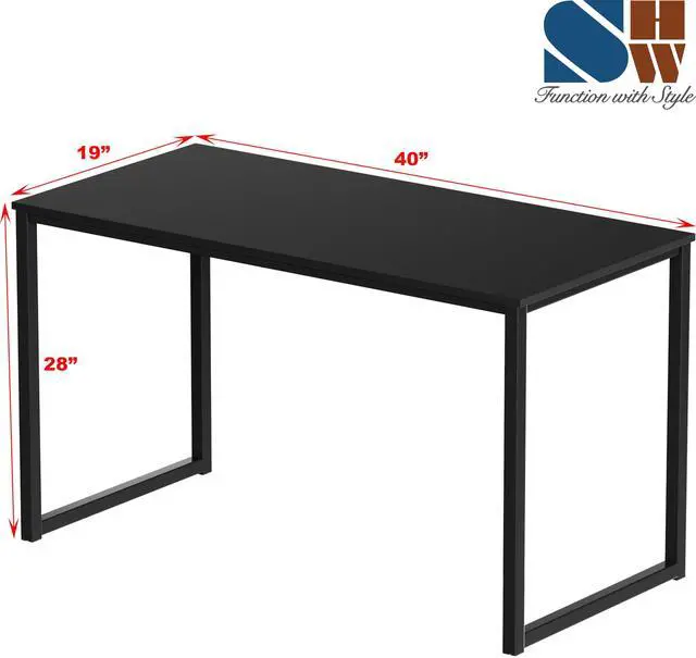 Alt view image 3 of 7 - SHW Mission 40-Inch Home Office Computer Desk, Black