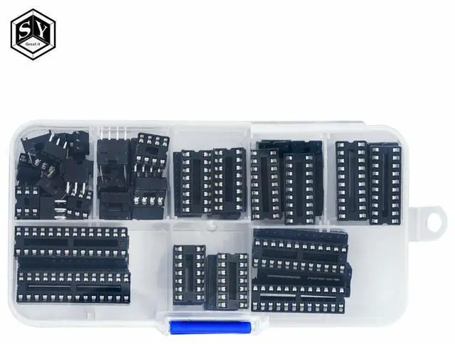 Main image of BAISHUN 66PCS DIP IC Socket Assortment Kit 6/8/14/16/20/28 Pin PCB Mount Sockets for Electronic Projects