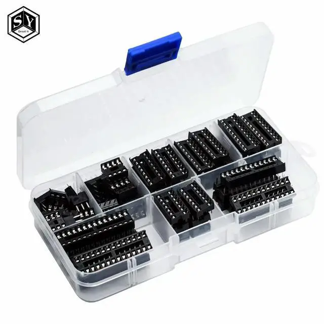 Alt view image 2 of 6 - BAISHUN 66PCS DIP IC Socket Assortment Kit 6/8/14/16/20/28 Pin PCB Mount Sockets for Electronic Projects