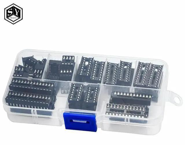 Alt view image 6 of 6 - BAISHUN 66PCS DIP IC Socket Assortment Kit 6/8/14/16/20/28 Pin PCB Mount Sockets for Electronic Projects