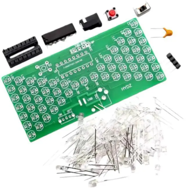 Alt view image 2 of 3 - LED Hourglass Learning Kit - STC Microcontroller DIY Soldering Project for Beginners, Simulated Sand Flow Electronics Education